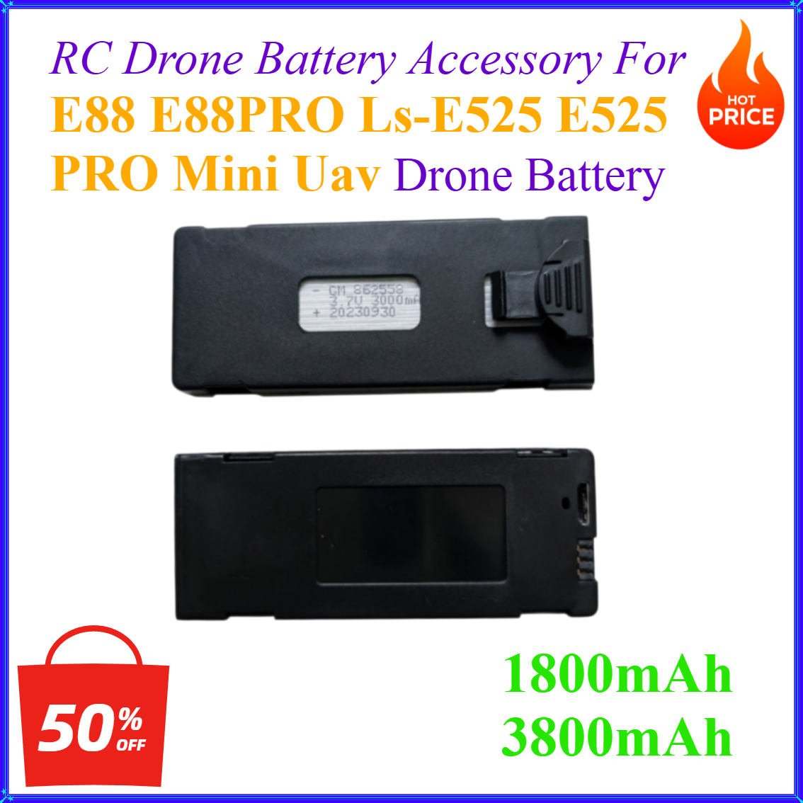 Batterie de drone RC 3.7V 1800 - Drone Rc E88 Pro avis et prix