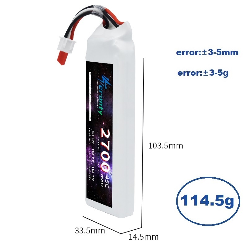 1/3 pièces 2S 7.4V Lipo batter - Drone Rc Race avis et prix