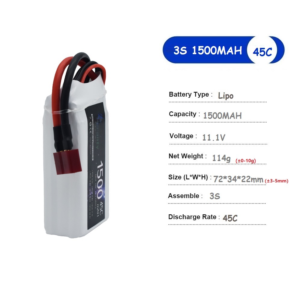 Batterie LiPo 11.1V 3S 1500mah - Drone Rc Race avis et prix